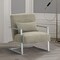 Armen Living Skyline Modern Accent Chair In Gray Linen and Steel Legs LCSKCHGR - alternate 3
